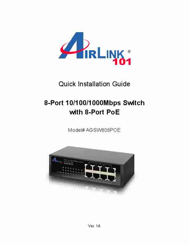 Airlink101 Switch AGSW808POE-page_pdf